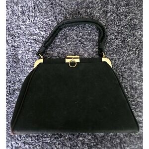 Dover Black Frame Handbag w/ Matching Coin Purse Gold Frame Made in USA Vintage